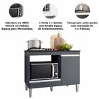 Balcão Para Cooktop 1 Porta 1 Gaveta Com Tampo Cátia Cinza