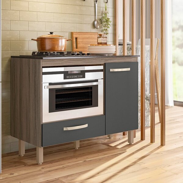 Balcão Para Cooktop 1 Porta 1 Gaveta Fit Carvalho Nature/chum