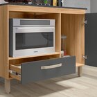 Balcão Para Cooktop 1 Porta 1 Gaveta Fit Freijó/chumbo