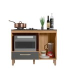 Balcão Para Cooktop 1 Porta 1 Gaveta Fit Freijó/chumbo