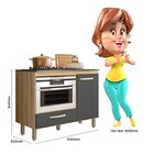 Balcão Para Cooktop 1 Porta 1 Gaveta Fit Freijó/chumbo