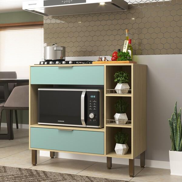 Balcão Para Cooktop 1 Porta 1 Gaveta Nápoles Móveis Sul