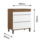 Balcão Para Cooktop 1 Porta 2 Gavetas Com Tampo Paola  Mel/br