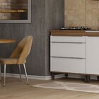 Balcão Para Cooktop 1 Porta 2 Gavetas Com Tampo Paola  Mel/br