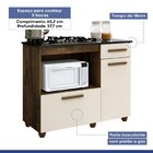 Balcão Para Cooktop 2 Portas 1 Gaveta Violeta Ypê/off White