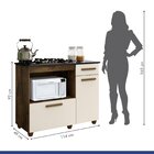 Balcão Para Cooktop 2 Portas 1 Gaveta Violeta Ypê/off White