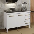 Balcão Para Cooktop 2 Portas 3 Gavetas Virtus Kaiki Móveis Br
