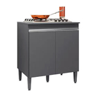 Balcão Para Cooktop 2 Portas Andréia Cinza Ajl Móveis