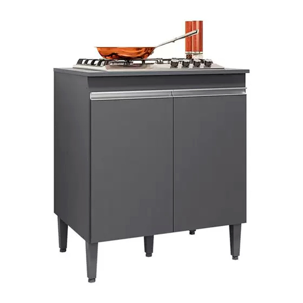 Balcão Para Cooktop 2 Portas Andréia Cinza Ajl Móveis