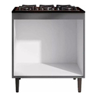 Balcão Para Cooktop 2 Portas Andréia Cinza Ajl Móveis