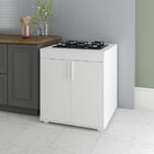 Balcão Para Cooktop 2 Portas Mdp Brv Móveis Branco