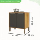 Balcão Para Cooktop 2 Portas Paris Cinamomo/graffite