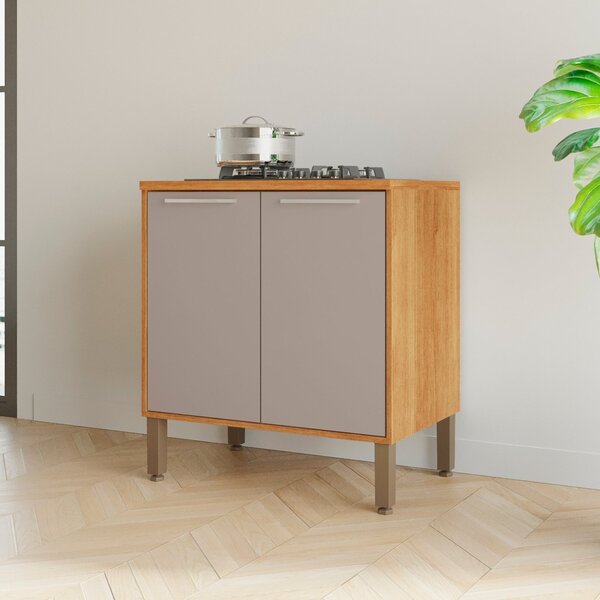 Balcão Para Cooktop 2 Portas Paris Cinamomo/off White