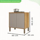 Balcão Para Cooktop 2 Portas Paris Cinamomo/off White