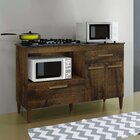 Balcão Para Cooktop 3 Portas 1 Gaveta Palace Kaiki Móveis Ipê