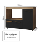 Balcao Para Cooktop 4 Bocas 114cm 9470 Branco Mobbs