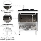 Balcão Para Cooktop 4 Bocas 1 Porta Branco Lacca Master Zanzi