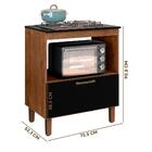 Balcão Para Cooktop 4 Bocas 1 Porta Natura Preto Master Zanzi