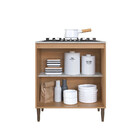 Balcão Para Cooktop 4 Bocas 2 Portas Com Tampo Jade Delmarco