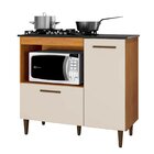 Balcão Para Cooktop 4 Bocas 2 Portas Zurique Kaiki Móveis Nat