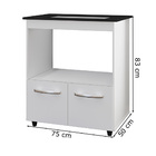 Balcao Para Cooktop 4 Bocas Elisa Branco Mobbs