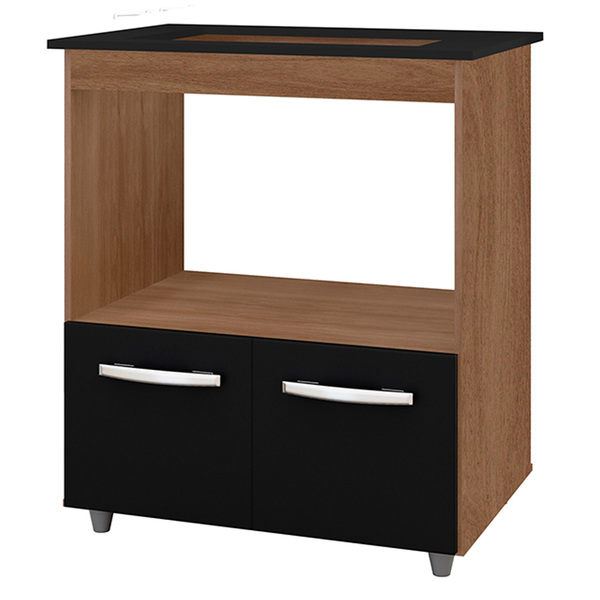 Balcao Para Cooktop 4 Bocas Elisa Savana Preto Mobbs