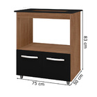 Balcao Para Cooktop 4 Bocas Elisa Savana Preto Mobbs