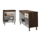 Balcão Para Cooktop 4 Bocas Fran E Armário Aline 118 Cm Cozin