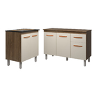 Balcão Para Cooktop 4 Bocas Fran E Armário Aline 118 Cm Cozin