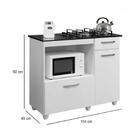 Balcão Para Cooktop 4 Bocas Violeta Kaiki Móveis Branco