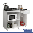 Balcão Para Cooktop 4 Bocas Violeta Kaiki Móveis Branco