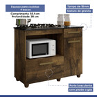 Balcão Para Cooktop 4 Bocas Violeta Kaiki Móveis Ypê