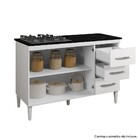 Balcão Para Cooktop 4 Bocas Virtus Kaiki Móveis Branco