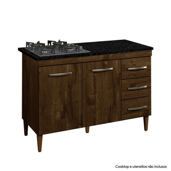 Balcão Para Cooktop 4 Bocas Virtus Kaiki Móveis Ypê