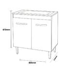 Balcão Para Cooktop 4 E 5 Bocas 2 Portas Montana Elmo/elmo Hr