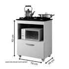 Balcão Para Cooktop 5 Bocas 1 Porta E 1 Nicho Sálvia Branco