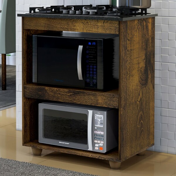 Balcão para Cooktop 5 Bocas 2 Nichos para Forno Siena - Kaike