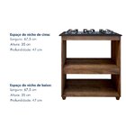 Balcão Para Cooktop 5 Bocas 2 Nichos Para Forno Turim Ype