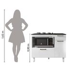 Balcão Para Cooktop 5 Bocas 2 Portas 1 Gaveta Branco Lacca Ma