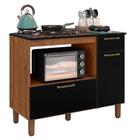 Balcão Para Cooktop 5 Bocas 2 Portas 1 Gaveta Natura Preto Ma