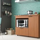 Balcão Para Cooktop 5 Bocas 2 Portas Espaço Para Forno Elétri