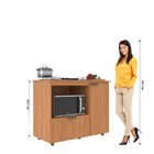 Balcão Para Cooktop 5 Bocas 2 Portas Espaço Para Forno Elétri