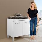 Balcão Para Cooktop 5 Bocas 2 Portas Sevilha Branco