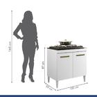 Balcão Para Cooktop 5 Bocas 2 Portas Sevilha Branco