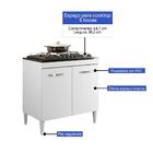 Balcão Para Cooktop 5 Bocas 2 Portas Sevilha Branco