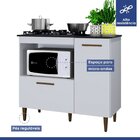 Balcão Para Cooktop 5 Bocas 2 Portas Zurique Kaiki Móveis Bra