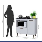 Balcão Para Cooktop 5 Bocas 2 Portas Zurique Kaiki Móveis Bra