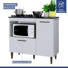 Balcão Para Cooktop 5 Bocas 2 Portas Zurique Kaiki Móveis Bra