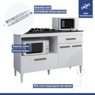 Balcão Para Cooktop 5 Bocas 3 Portas 1 Gaveta Palace Kaiki Mó