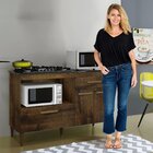 Balcão Para Cooktop 5 Bocas 3 Portas 1 Gaveta Palace Kaiki Mó